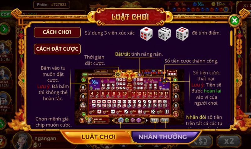 Chọn trò chơi Sicbo 